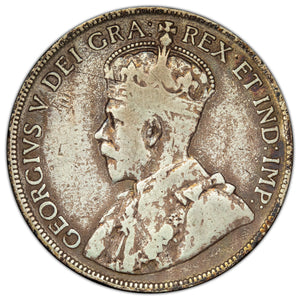 SOLD Canada 1914 50 Cents Half Dollar Silver Coin VG-10