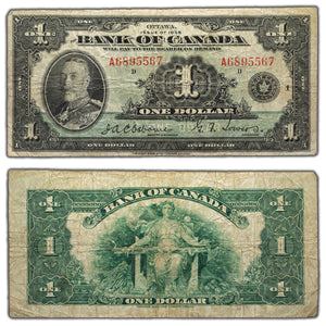 SOLD $1 1935 Bank of Canada Note English Text Letter A BC-1 - VG+
