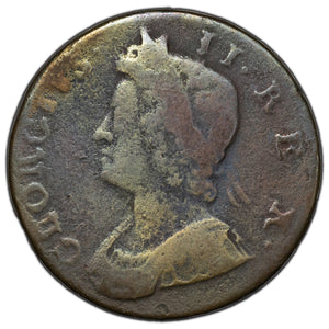 SOLD Great Britain 1735 1/2 Half Penny Coin - Cleaned