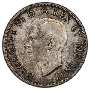 SOLD Canada 1947 Pointed 7 4xHP $1 Silver Dollar Coin - Old Cleaning