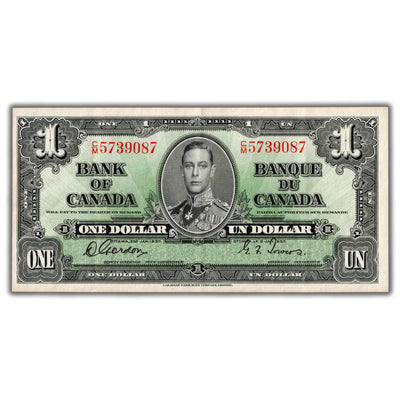 $1 1937 Bank of Canada Note Gordon-Towers C/M Prefix BC-21c - EF