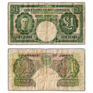 SOLD Jamaica 1950 1 One Pound Note P #41b - Circulated
