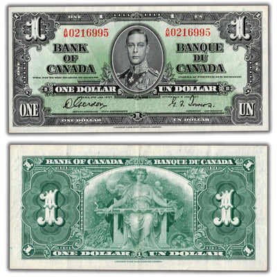 $1 1937 Bank of Canada Note Gordon-Towers A/M Prefix BC-21c - EF