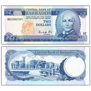 Barbados ND (1986) $2 Two Dollars Note P #36 - Choice Uncirculated