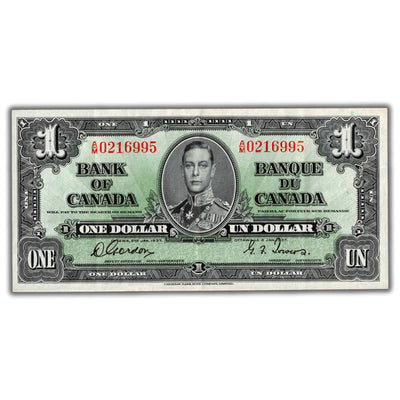 $1 1937 Bank of Canada Note Gordon-Towers A/M Prefix BC-21c - EF