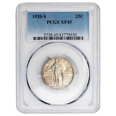 United States 1920-S 25 Cents Standing Liberty Quarter - PCGS XF-45