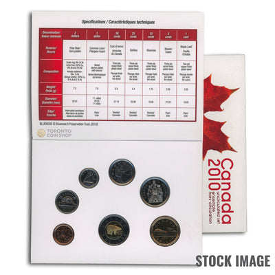 Canada 2010 14 Serrations 7-Coin PL Proof-Like Mint Coin Set - Envelope + COA