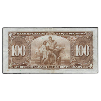 SOLD $100 1937 Bank of Canada Note Coyne-Towers B/J Prefix BC-27c - VF