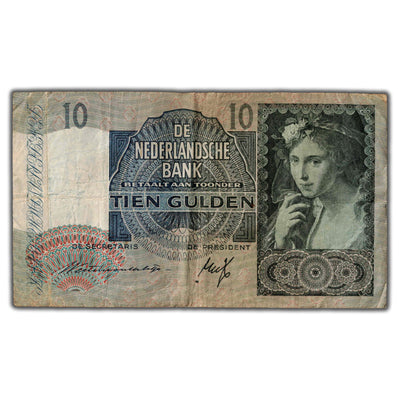 Netherlands 1941 10 Ten Gulden Note P #56