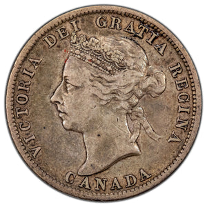 SOLD Canada 1900 25 Cents Quarter Silver Coin - Fine +