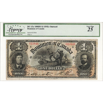 $1 1898 Dominion of Canada Note ONE's Outward Series M DC-13c - Legacy VF-25