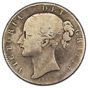 SOLD Great Britain 1845 1 One Crown Silver Coin