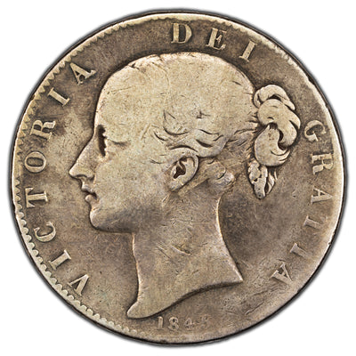 SOLD Great Britain 1845 1 One Crown Silver Coin