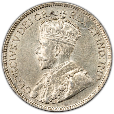 Canada 1917 25 Cents Quarter Silver Coin - EF-45