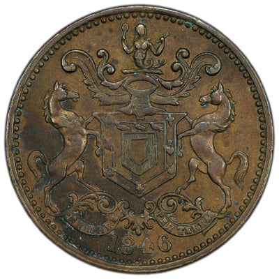 SOLD Canada Newfoundland 1846 Rutherford Halfpenny Token NF-1C1 - Extra Fine