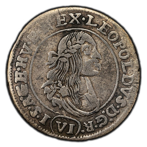 SOLD Hungary 1672 6 Krajczar Silver Coin KM #164