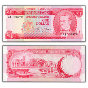 SOLD Barbados N.D (1973) $1 One Dollar Note P #29 - EF/AU