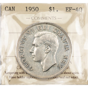 SOLD Canada 1950 SWL $1 Silver Dollar Coin - ICCS EF-40