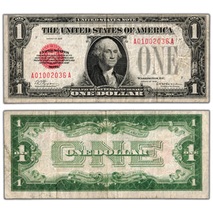 SOLD United States 1928 $1 Red Seal "Funny Back" Legal Tender Note - Fine+