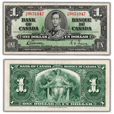 $1 1937 Bank of Canada Note Gordon-Towers H/M Prefix BC-21c - EF