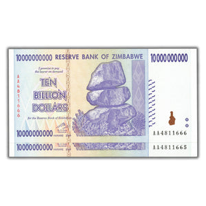 SOLD Zimbabwe 2008 10 Ten Billion Dollar Note P #85 - Two Consecutive Uncirculated