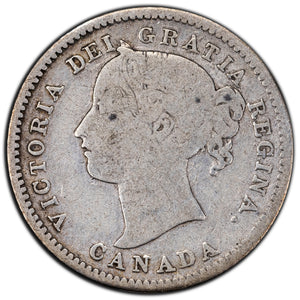 SOLD Canada 1858 10 Cents Dime Silver Coin - First Year of Issue - VG