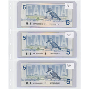 SOLD $5 1986 Bank of Canada Notes - Lot of 7 - Retail $71