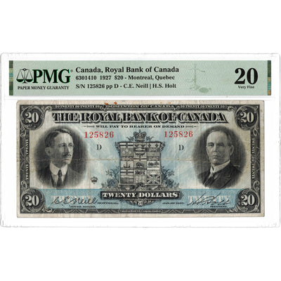 $20 1927 Royal Bank of Canada Chartered Note #630-14-10 - PMG VF-20