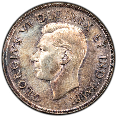 Canada 1945 25 Cents Quarter Silver Coin - MS-62