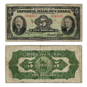 SOLD $5 1934 Imperial Bank of Canada Chartered Note CH #375-22-04