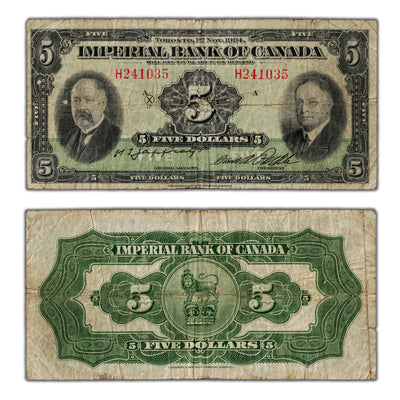 SOLD $5 1934 Imperial Bank of Canada Chartered Note CH #375-22-04