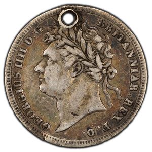 SOLD Great Britain 1829 3 Pence Maundy Silver Coin - Holed