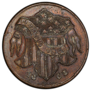 SOLD United States 1863 Civil War Token - Staudinger's NY - Cleaned