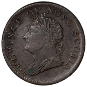 SOLD Canada Nova Scotia 1832 1/2 Half Penny Token NS-1D2 - Light Bend