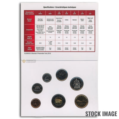 Canada 2010 16 Serrations 7-Coin PL Proof-Like Mint Coin Set - Envelope + COA