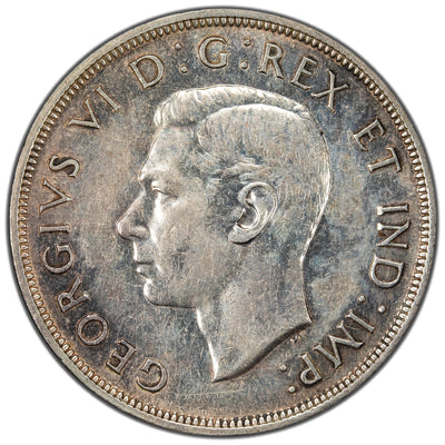 Canada 1947 Blunt 7 $1 Silver Dollar Coin - Extra Fine +