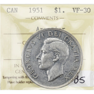 SOLD Canada 1951 Arnprior $1 Silver Dollar Coin - ICCS VF-30