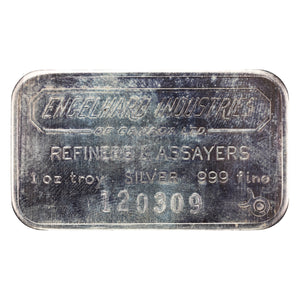SOLD Engelhard Industries 1oz .999 Fine Silver Bar - 6 Digit Serial