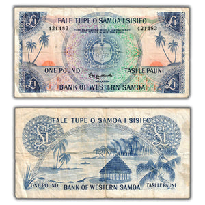 SOLD Western Samoa ND (1963) 1 One Pound Note P #14a