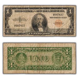 SOLD Dominican Republic N.D (1955) 1 One Peso Pro Note P #60b