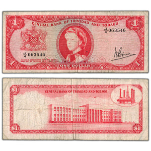 Trinidad & Tobago 1964 $1 One Dollar Note P #26c - Circulated