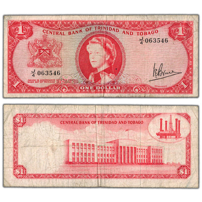Trinidad & Tobago 1964 $1 One Dollar Note P #26c - Circulated