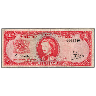 Trinidad & Tobago 1964 $1 One Dollar Note P #26c - Circulated