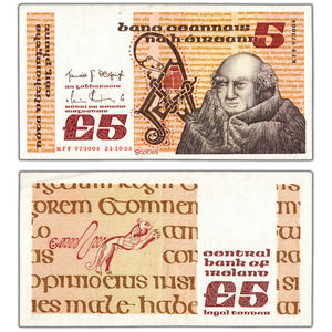 SOLD Ireland 1986 5 Five Pounds Note P #71d - VF/EF
