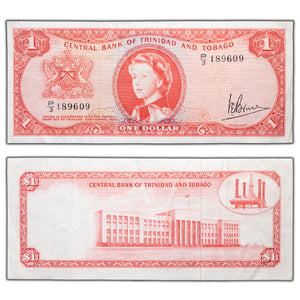 SOLD Trinidad & Tobago ND (1964) $1 One Dollar Note - VF/EF