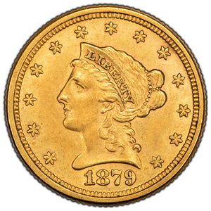 SOLD United States 1879 $2 1/2 Quarter Eagle Gold Coin