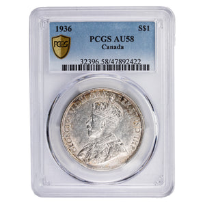 SOLD Canada 1936 $1 Silver Dollar Coin - PCGS AU-58