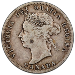 SOLD Canada 1901 25 Cents Quarter Silver Coin - Fine +