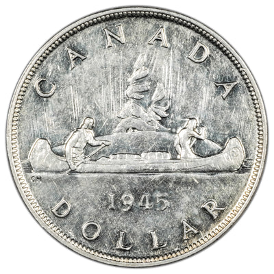 Canada 1945 $1 Silver Dollar Coin - EF