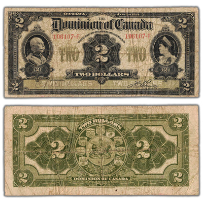 SOLD $2 1914 Dominion of Canada Note Series F DC-22a-i - VG+